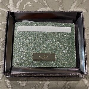 Kate Spade Kenzie Glitter Seawater Card Case